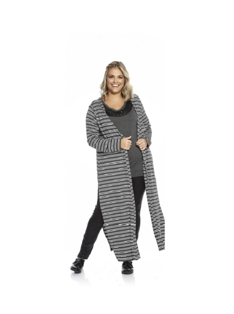 cardigan longo plus size